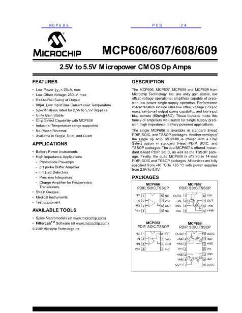 MCP606數(shù)據(jù)手冊封面