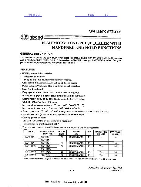 W91340 Serires數(shù)據(jù)手冊(cè)封面