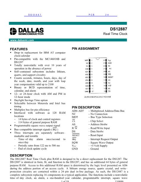 DS12887数据手册封面