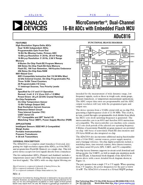 ADuC816数据手册封面
