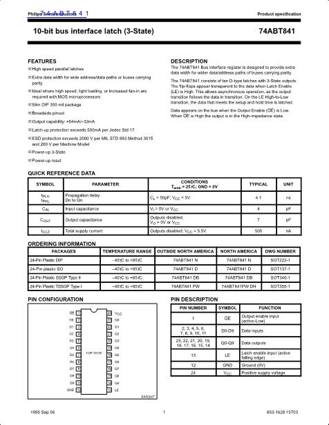 74ABT841數(shù)據(jù)手冊封面