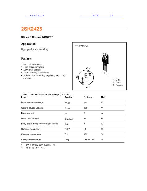 2sk2425數(shù)據(jù)手冊(cè)封面
