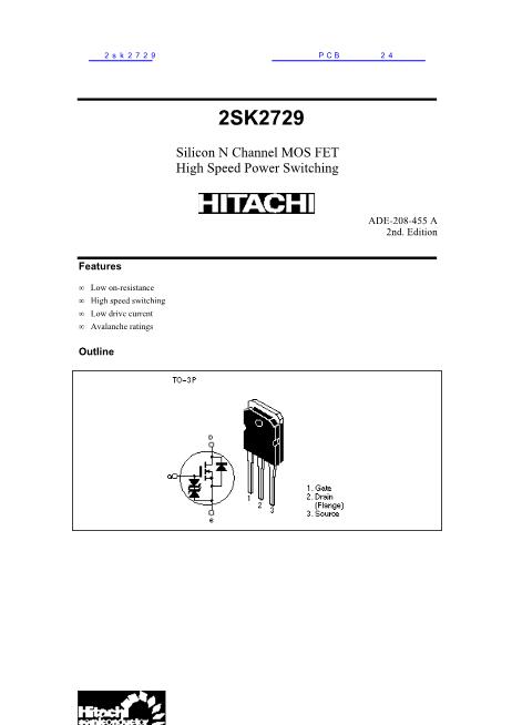2sk2729數(shù)據(jù)手冊(cè)封面