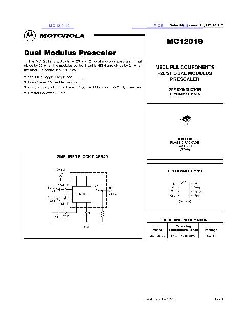MC12019数据手册封面