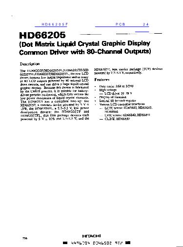 HD66205F数据手册封面