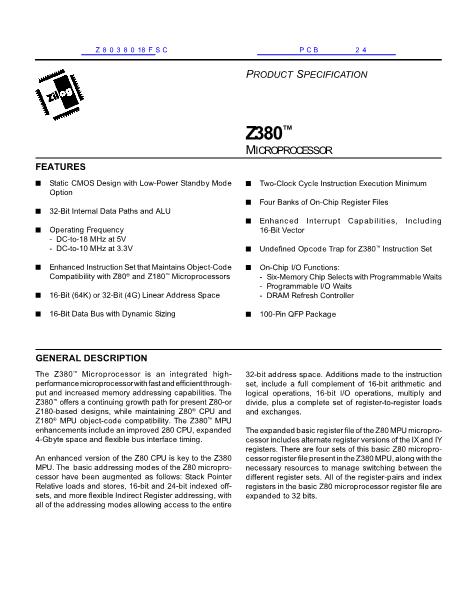 Z8038018FSC数据手册封面