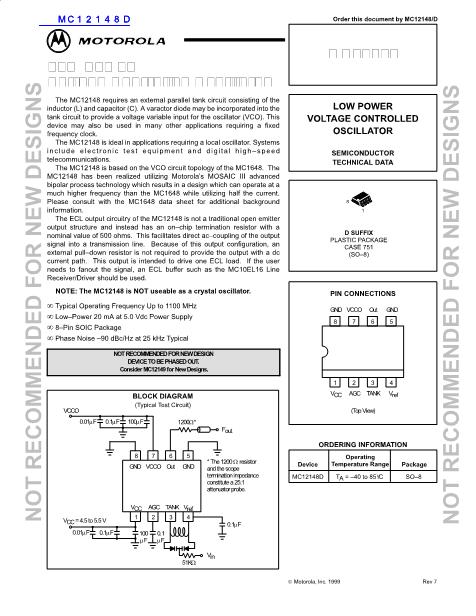 MC12148D數(shù)據(jù)手冊(cè)封面