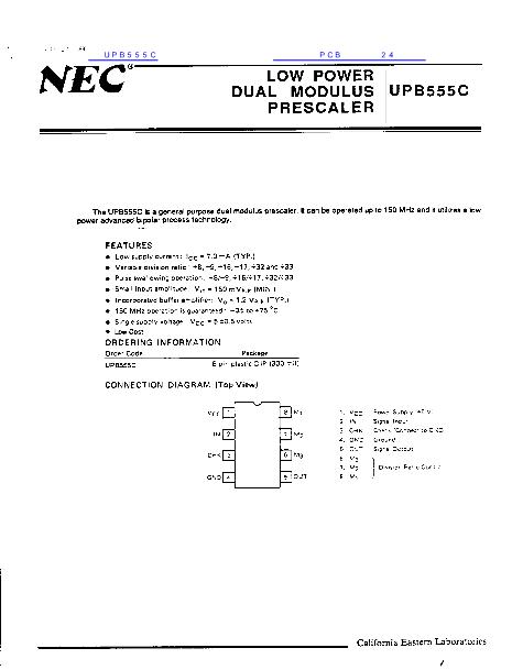 UPB555C数据手册封面