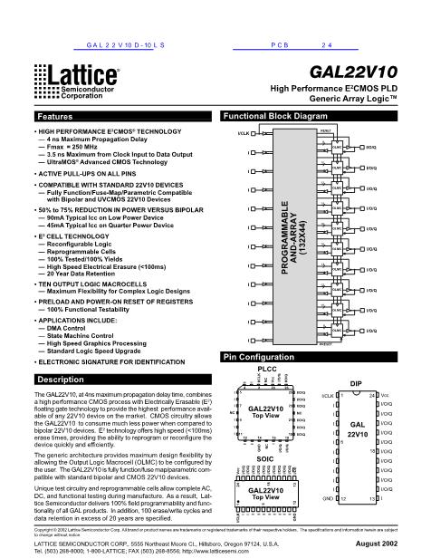 GAL22V10D-10LS数据手册封面