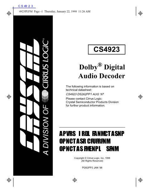CS4923数据手册封面