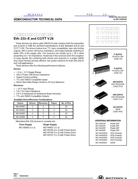 MC145403数据手册封面