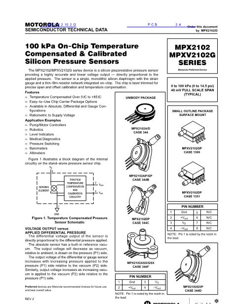 MPX2102数据手册封面