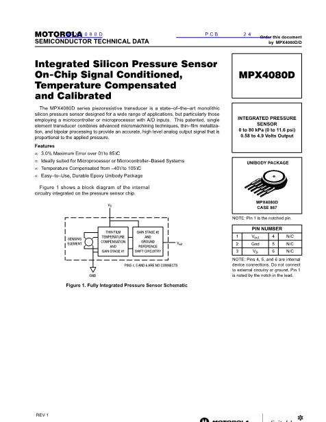 MPX4080D数据手册封面