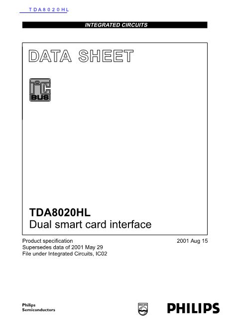 TDA8020HL数据手册封面