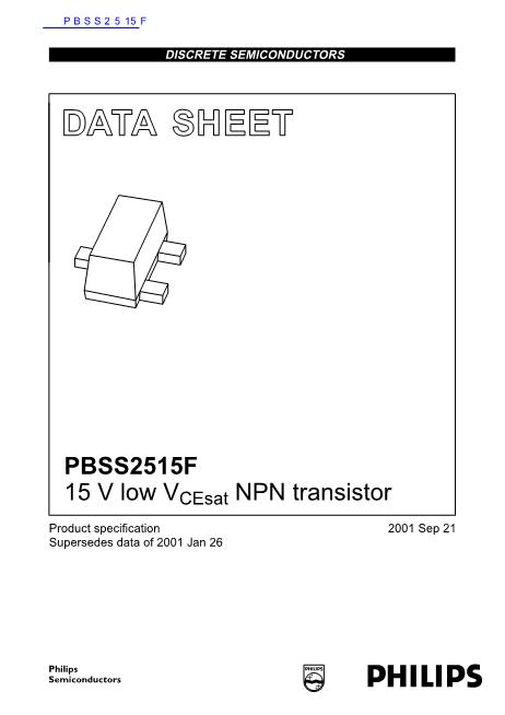 PBSS2515F数据手册封面