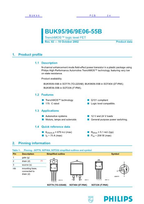 BUK95數(shù)據(jù)手冊(cè)封面