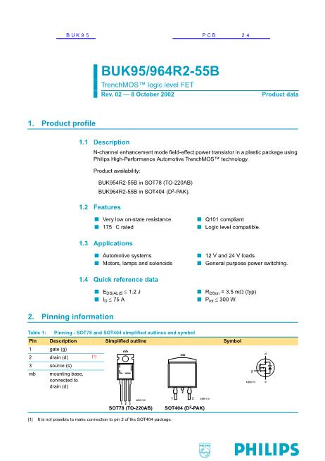 BUK95數(shù)據(jù)手冊封面