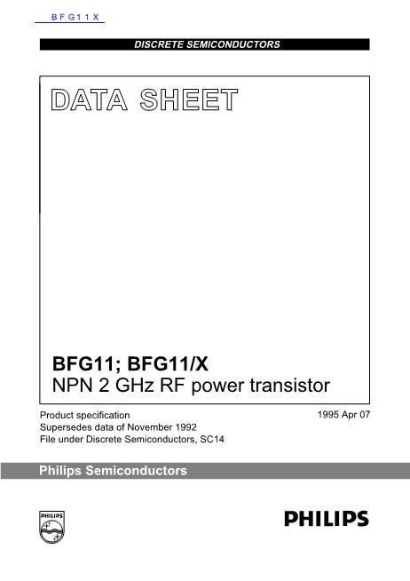 BFG11X数据手册封面
