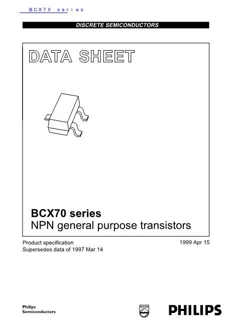 BCX70 series数据手册封面