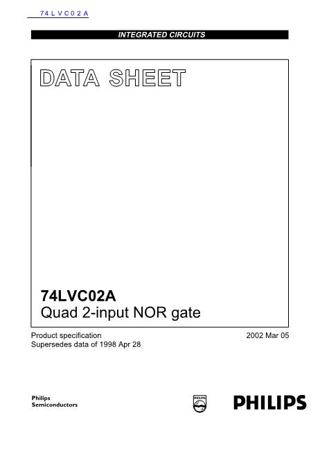 74LVC02A数据手册封面