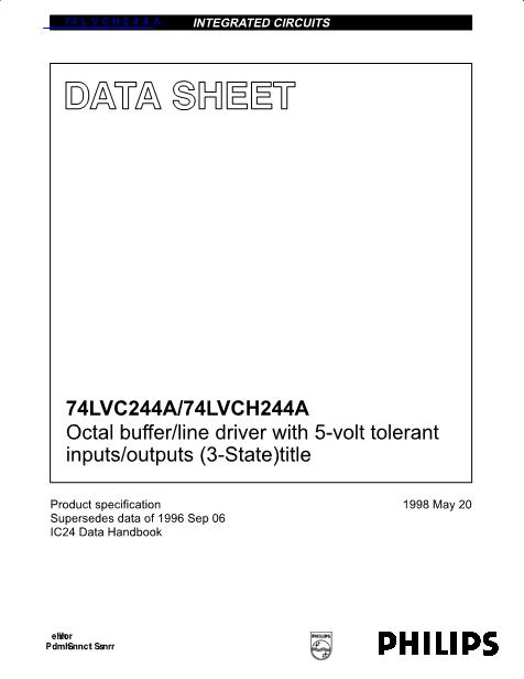 74LVCH244A數(shù)據(jù)手冊封面