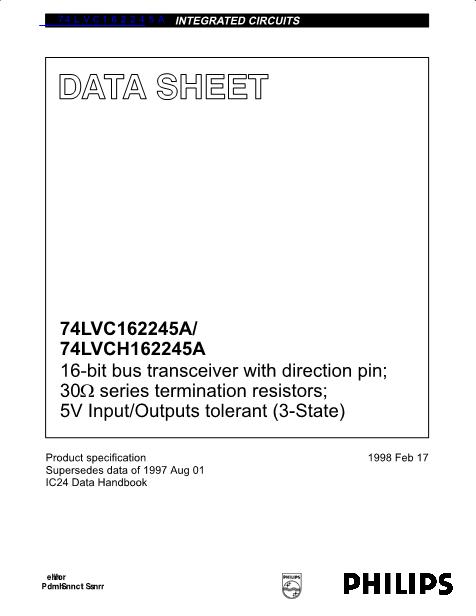 74LVC162245A数据手册封面