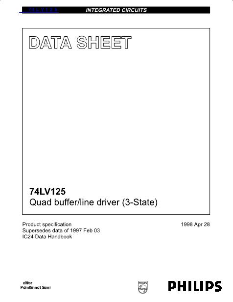 74LV125数据手册封面