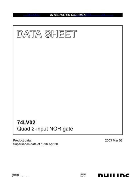 74LV02数据手册封面
