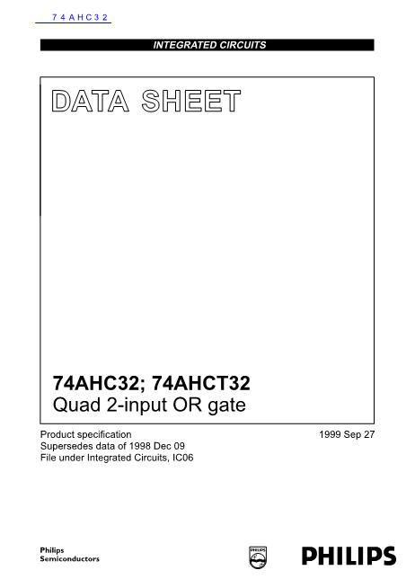 74AHC32数据手册封面