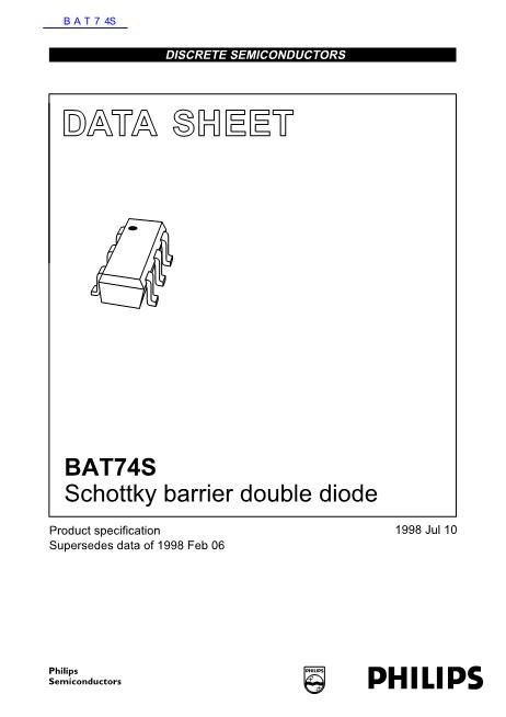 BAT74S数据手册封面