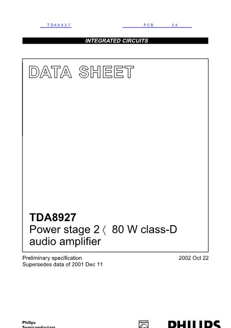 TDA8927数据手册封面