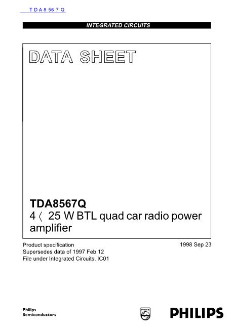 TDA8567Q数据手册封面