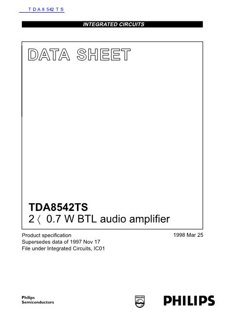 TDA8542TS数据手册封面