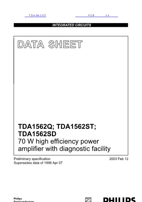 TDA1562SD数据手册封面