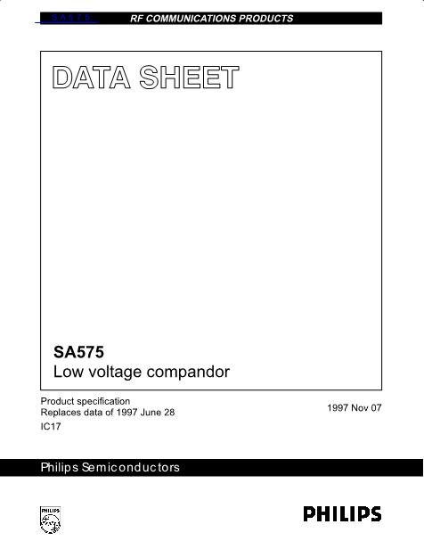 SA575数据手册封面