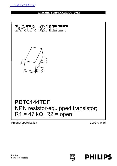 PDTC144TEF数据手册封面