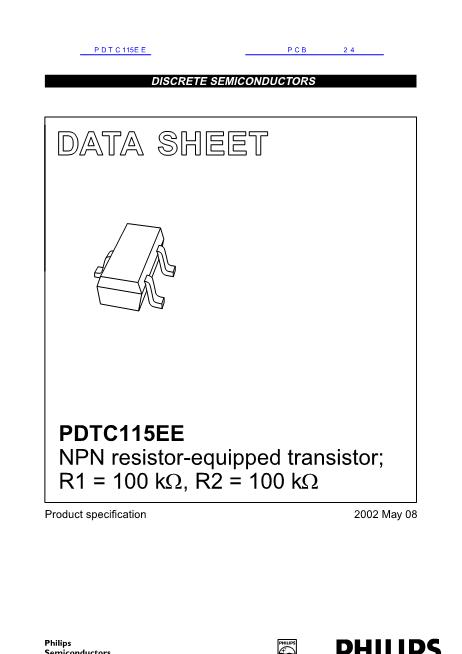 PDTC115EE数据手册封面