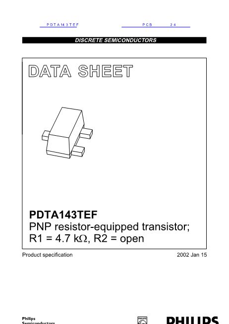PDTA143TEF数据手册封面