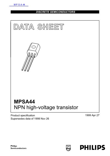 MPSA44数据手册封面