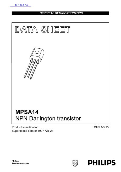MPSA14数据手册封面