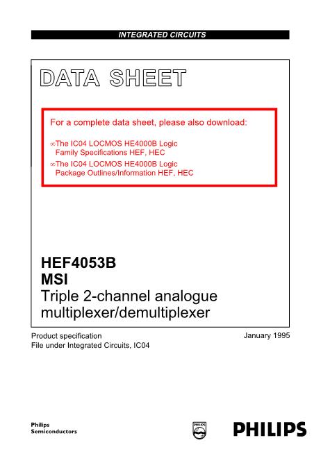 HEF4053B数据手册封面