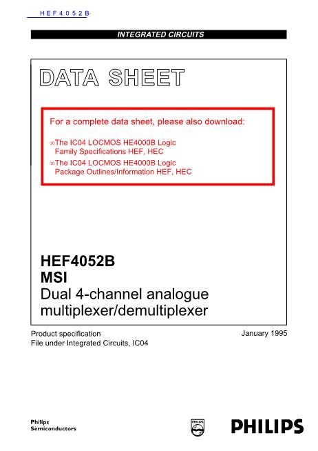HEF4052B数据手册封面