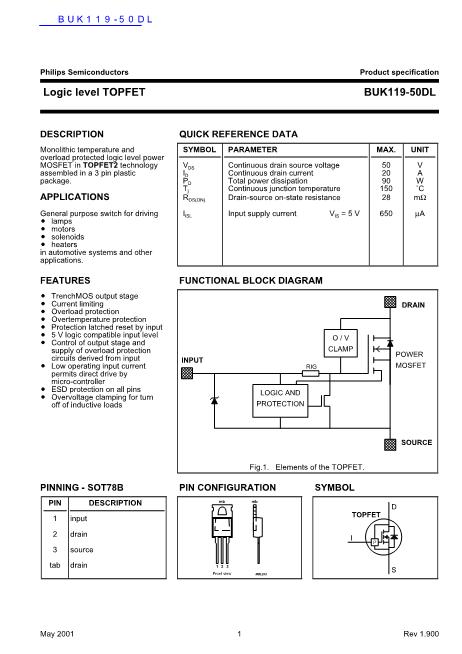 BUK119-50DL數(shù)據(jù)手冊(cè)封面