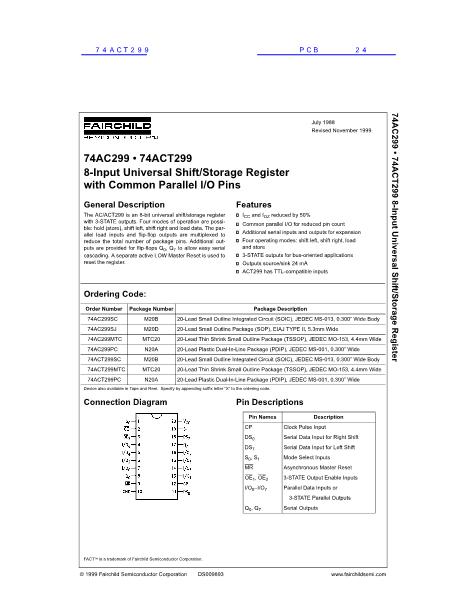 74ACT299數(shù)據(jù)手冊封面
