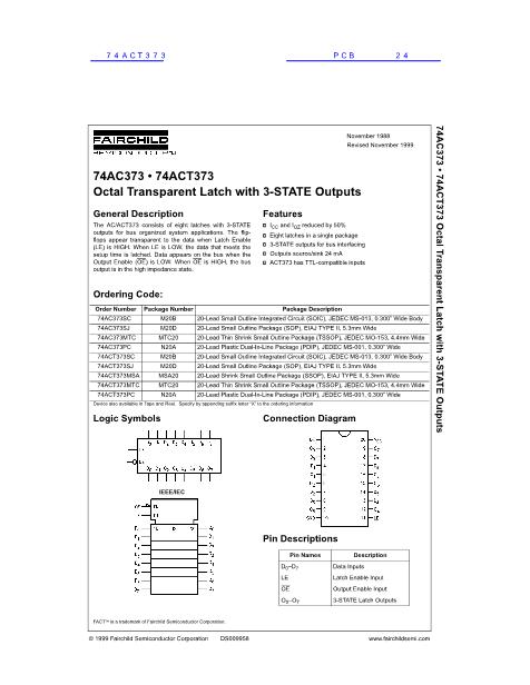 74ACT373數(shù)據(jù)手冊(cè)封面
