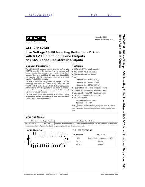 74ALVC162240數(shù)據(jù)手冊封面