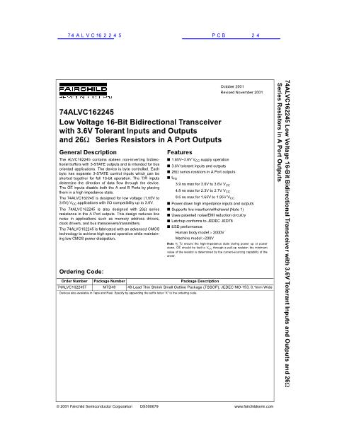 74ALVC162245數(shù)據(jù)手冊封面