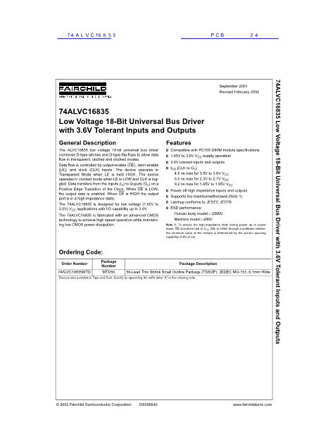 74ALVC16835數(shù)據(jù)手冊(cè)封面