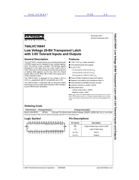 74ALVC16841數(shù)據(jù)手冊(cè)封面