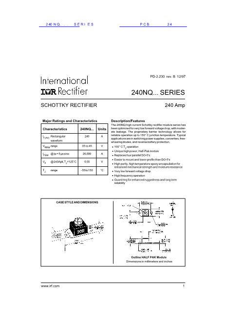 240NQ... SERIES數(shù)據(jù)手冊封面